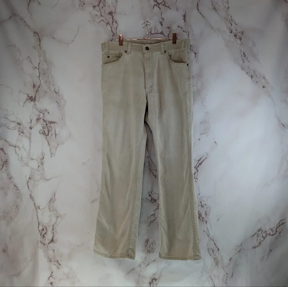 Vintage Levis Jeans Mens 32 X 28 Khaki Tan 90s Denim Relaxed Red Action Pant